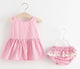 Baby Girl Striped Pattern Dress Combo Short Pants In Sets, MyKids-USA®, Baby & Toddler Outfits, MyKids-USA - Size/Age - 73 (6-9M) - Color - Pink -  -  - SH2203251556-A
