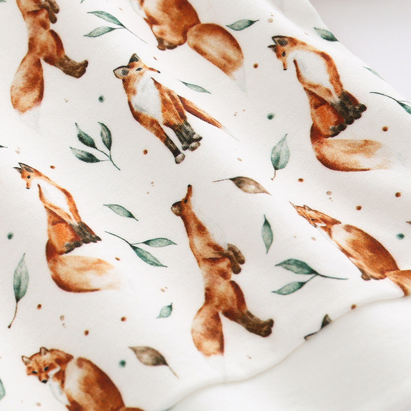 Baby 1pc Organic Cotton Allover Fox Graphic Longsleeve Hoodie, MyKids-USA®, Baby & Toddler Outerwear, MyKids-USA -  -  -  -  -  -  - 