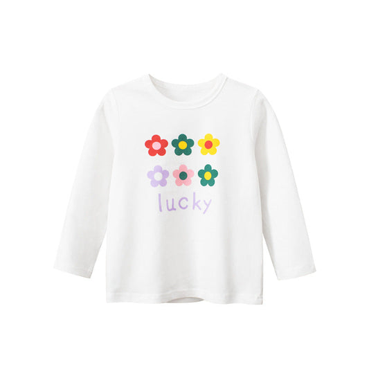 Baby Girl Floral Print Pattern Long Sleeve Autumn Cotton Shirt, MyKids-USA®, Baby & Toddler Outerwear, MyKids-USA - Color - White - Size/Age - 90 (12-24M) -  -  - JM2207251549