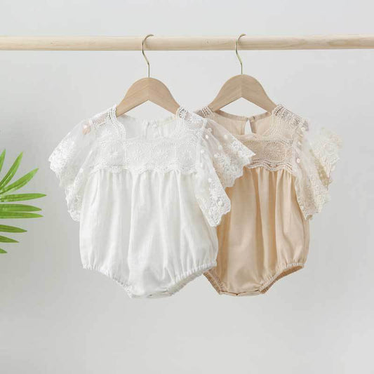 Baby Girl Lace-Sleeved Combo Lace-Collared Solid Onesies, MyKids-USA®, Baby & Toddler Outfits, MyKids-USA -  -  -  -  -  -  - 