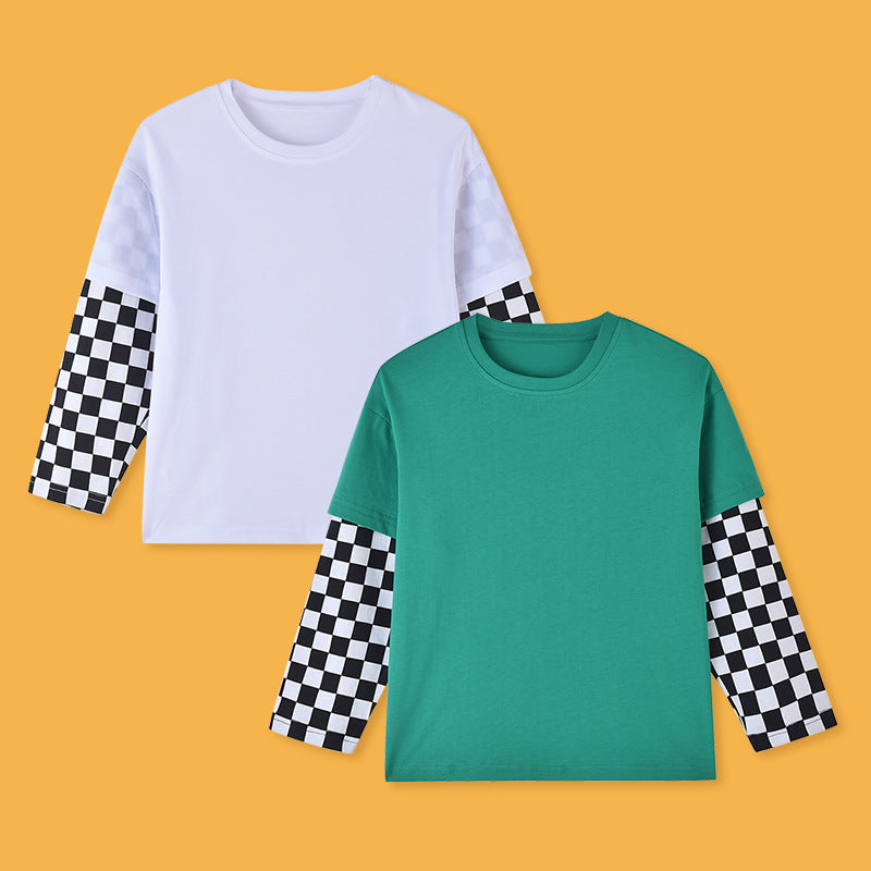 Baby Boy And Girl Plaid Pattern Fake 1 Pieces Sleeve Design Shirt, MyKids-USA®, Baby & Toddler Outfits, MyKids-USA -  -  -  -  -  -  - 
