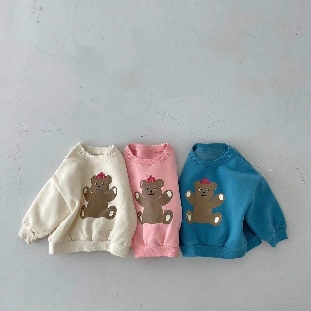 Baby  Cartoon Bear Graphic Long Sleeves Cotton Casual Hoodies, MyKids-USA®, Baby & Toddler Outerwear, MyKids-USA -  -  -  -  -  -  - 