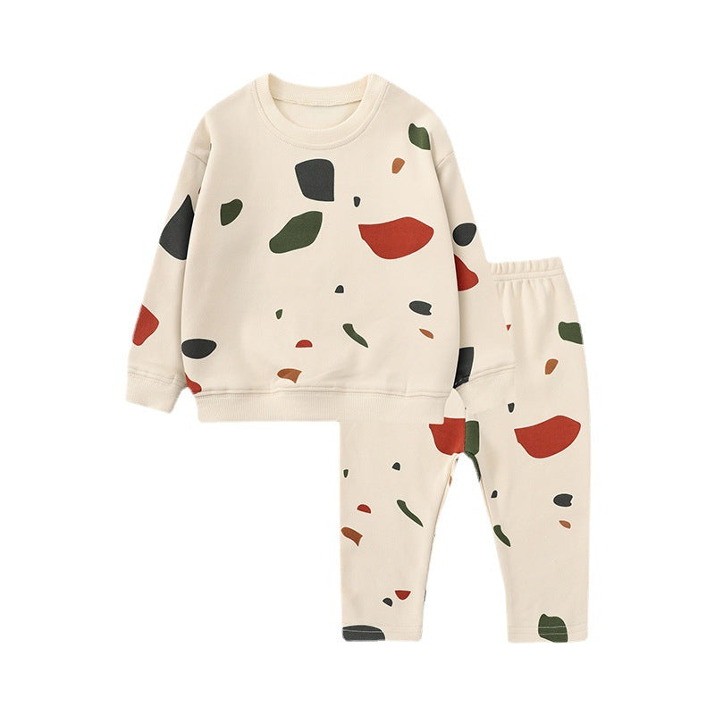 Baby 1pcs Print Pattern Tops Combo Trousers Underwear Cotton 2 Pieces Sets, MyKids-USA®, Baby & Toddler Outfits, MyKids-USA - Size/Age - 73 (6-9M) - Color - Apricot -  -  - JM2207032016-A
