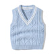 Baby Crochet Knitting Pattern Striped V-Neck Design College Style Sleeveless Vest Sweater, MyKids-USA®, Baby & Toddler Outerwear, MyKids-USA - Size/Age - 73 (6-9M) - Color - Blue -  -  - JM2206142011