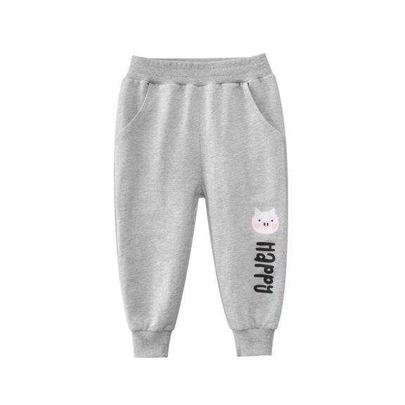 Baby Girl Cartoon Animal Graphic Solid Color Elastic Trousers, MyKids-USA®, Baby & Toddler Bottoms, MyKids-USA - Size/Age - 90 (12-24M) - Color - Grey -  -  - JM2205271913