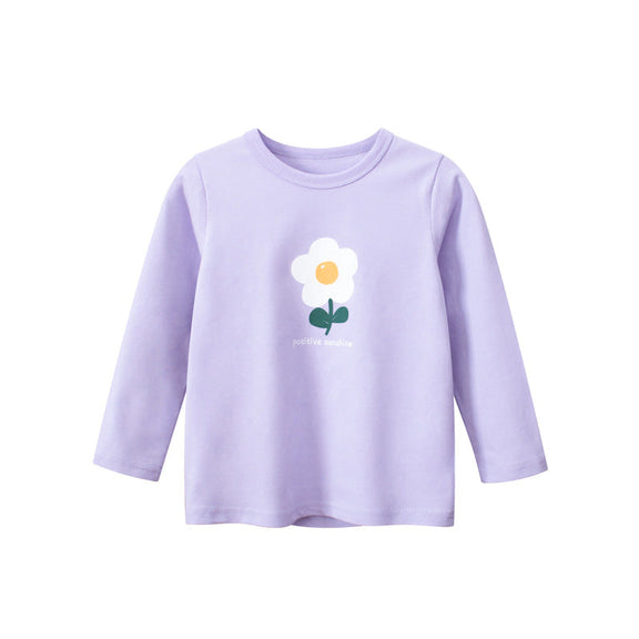 Baby Girl Floral Print Pattern Long Sleeve Autumn Cotton Shirt, MyKids-USA®, Baby & Toddler Outerwear, MyKids-USA - Color - Purple - Size/Age - 90 (12-24M) -  -  - JM2207251549