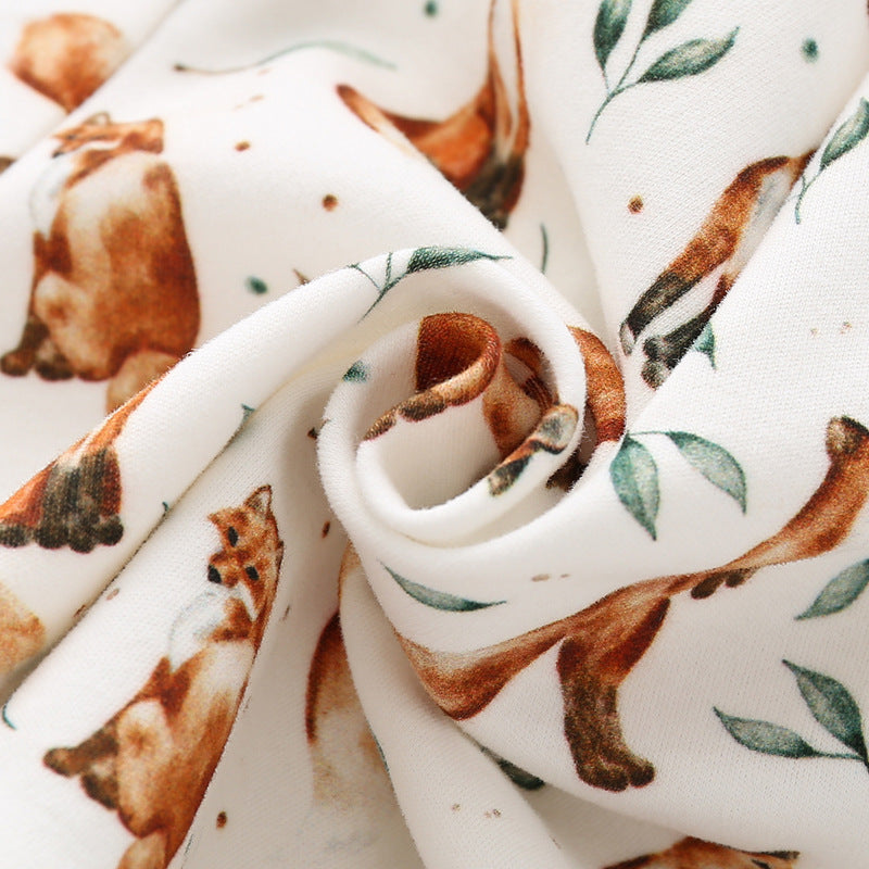 Baby 1pc Organic Cotton Allover Fox Graphic Longsleeve Hoodie, MyKids-USA®, Baby & Toddler Outerwear, MyKids-USA -  -  -  -  -  -  - 