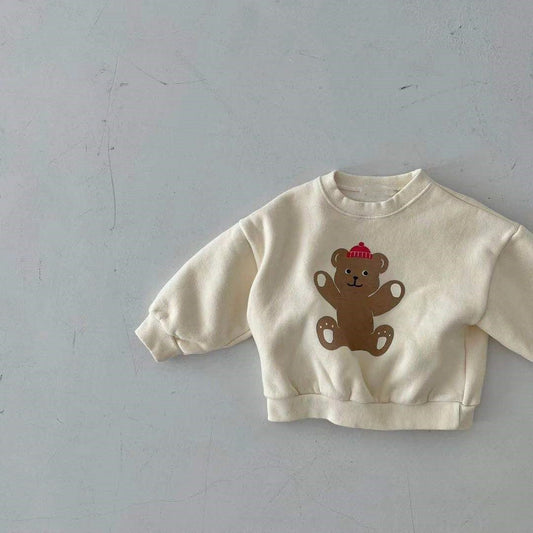 Baby  Cartoon Bear Graphic Long Sleeves Cotton Casual Hoodies, MyKids-USA®, Baby & Toddler Outerwear, MyKids-USA - Size/Age - 66 (3-6M) - Color - Beige -  -  - JM2207052143