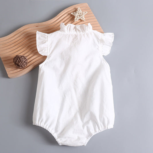 Baby Girl Embroidery Pattern Round Neck Mullet Design Sleeveless Cardigan Onesies With Bow Decorations, MyKids-USA®, Baby & Toddler Outerwear, MyKids-USA -  -  -  -  -  -  - 