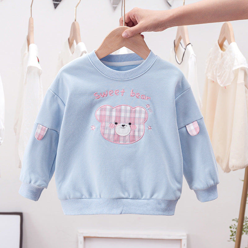 Baby Cartoon Bear Patched Graphic Kids Valentine’ Day Clothes Pullover Hoodies, MyKids-USA®, Baby & Toddler Outerwear, MyKids-USA - Size/Age - 90 (12-24M) - Color - Blue -  -  - JM2206291857