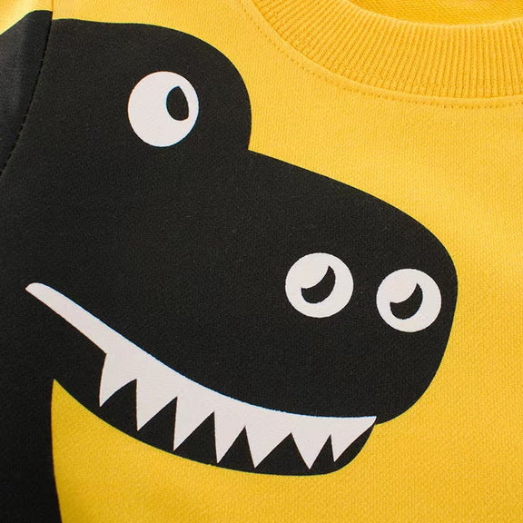 Baby Boy Cartoon Dinosaur Pattern 3D Horn Patched Design Hoodies, MyKids-USA®, Baby & Toddler Outerwear, MyKids-USA -  -  -  -  -  -  - 