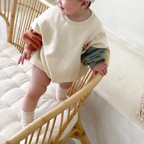 Baby Color blocking Sleeve Design Long Sleeve Bodysuit, MyKids-USA®, Jumpsuits & Rompers, MyKids-USA - Size/Age - 66 (3-6M) - Color - Green -  -  - JM2207172113