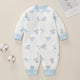 Baby Cartoon Pattern Button Front Design Long Sleeves Cotton Romper, MyKids-USA®, Baby & Toddler Sleepwear, MyKids-USA - Size/Age - 59 (0-3M) - Color - Blue -  -  - JM2206082159