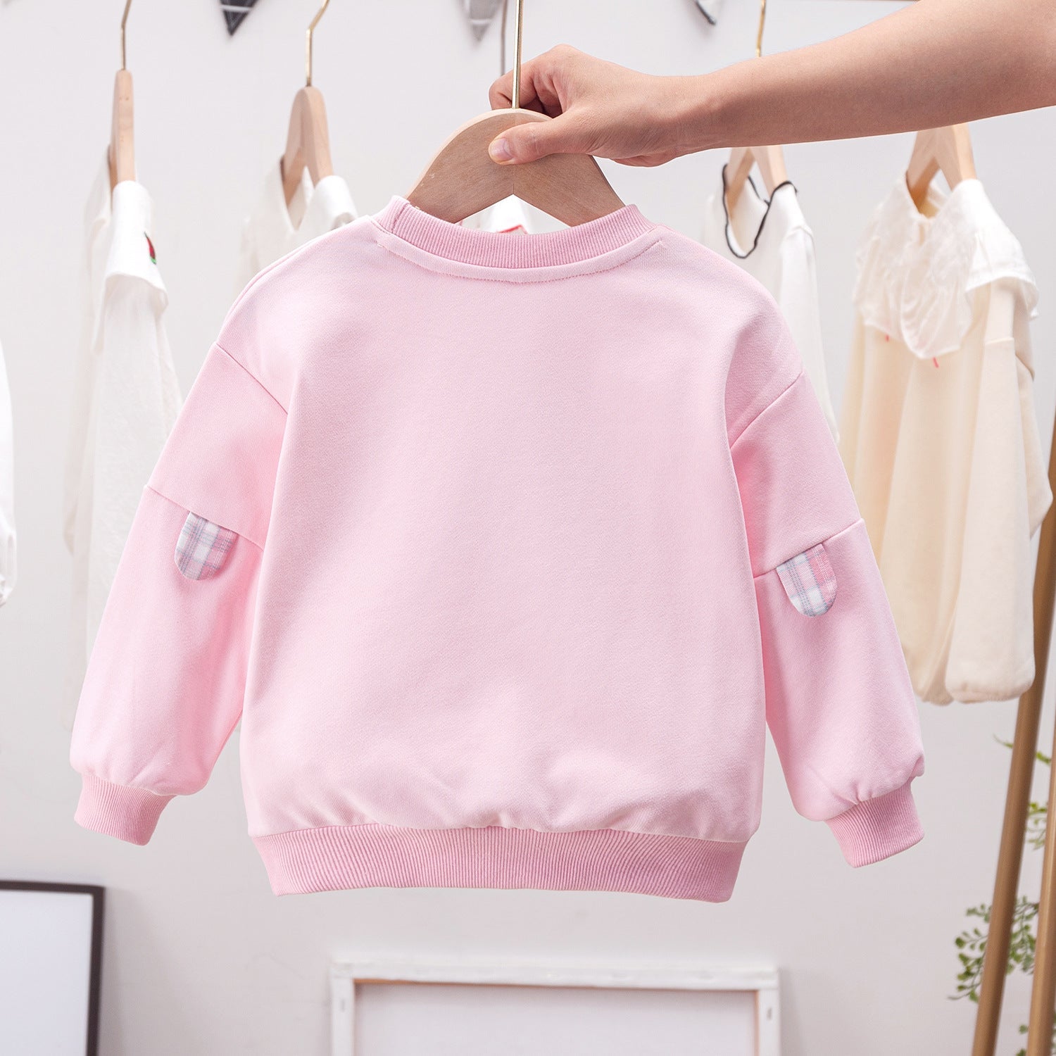 Baby Cartoon Bear Patched Graphic Kids Valentine’ Day Clothes Pullover Hoodies, MyKids-USA®, Baby & Toddler Outerwear, MyKids-USA -  -  -  -  -  -  - 