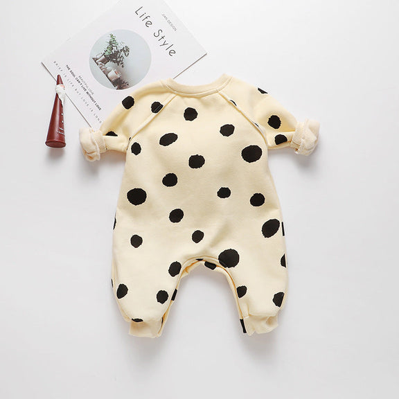 Baby 1pcs Striped & Dot Pattern Long Sleeved Romper Jumpsuit, MyKids-USA®, Baby & Toddler Sleepwear, MyKids-USA -  -  -  -  -  -  - 