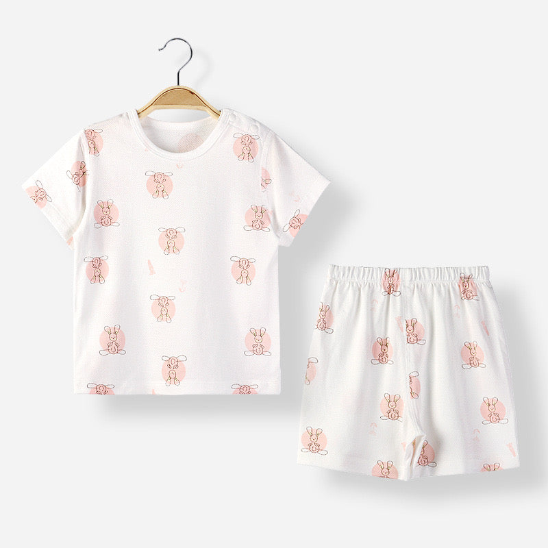 Baby Animal Print T-Shirt Combo 1-Pieces Solid Shorts Sets, MyKids-USA®, Baby & Toddler Sleepwear, MyKids-USA - Size/Age - 73 (6-9M) - Color - Pink -  -  - JM2205041548