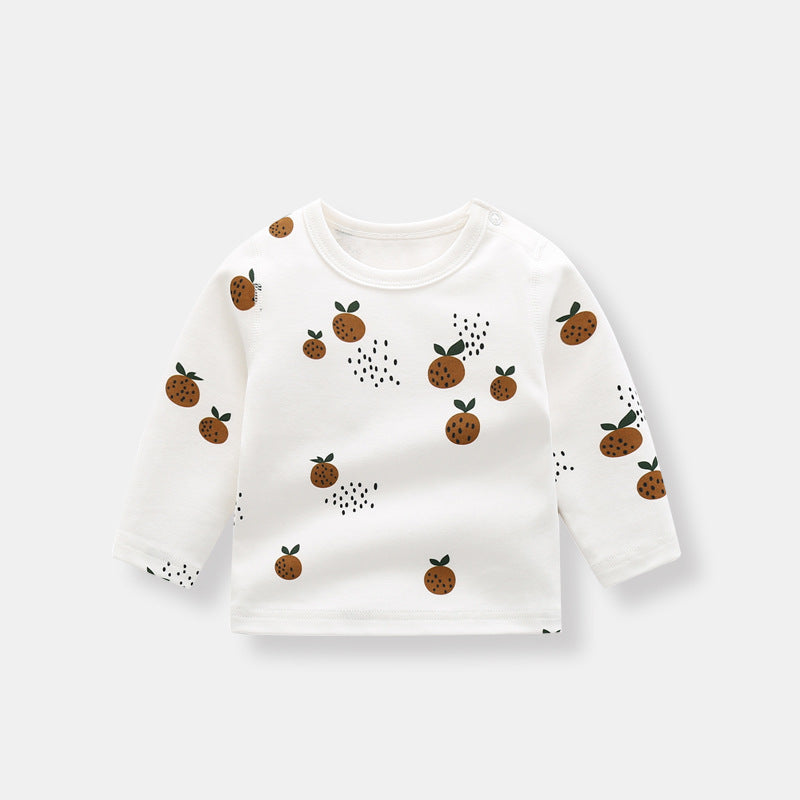 Baby 1pcs Allover Fruit Graphic Long Sleeve Bottoming Shirt & Trousers Sets, MyKids-USA®, Baby & Toddler Outfits, MyKids-USA -  -  -  -  -  -  - 