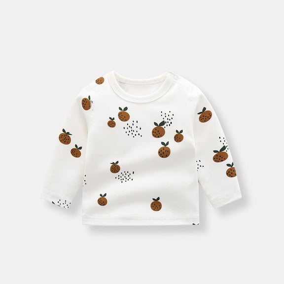 Baby 1pcs Allover Fruit Graphic Long Sleeve Bottoming Shirt & Trousers Sets, MyKids-USA®, Baby & Toddler Outfits, MyKids-USA -  -  -  -  -  -  - 