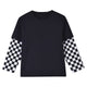 Baby Boy And Girl Plaid Pattern Fake 1 Pieces Sleeve Design Shirt, MyKids-USA®, Baby & Toddler Outfits, MyKids-USA - Size/Age - 100 (2-3Y) - Color - Black -  -  - JM2207271632-A