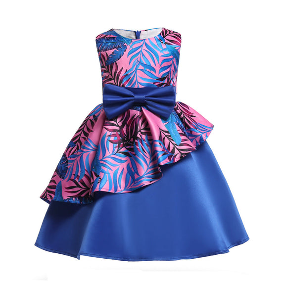 Baby Girl Floral Pattern Bow Tie Princess Tutu Dress Formal Dress, MyKids-USA®, Baby & Toddler Dresses, MyKids-USA -  -  -  -  -  -  - 