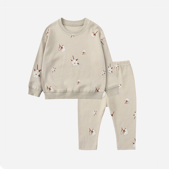 Baby 1pcs Print Pattern Tops Combo Trousers Underwear Cotton 2 Pieces Sets, MyKids-USA®, Baby & Toddler Outfits, MyKids-USA - Size/Age - 73 (6-9M) - Color - Khaki -  -  - JM2207032016-D