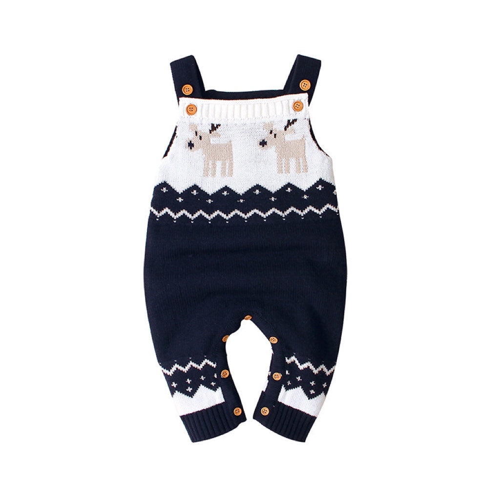 Baby Christmas Elk Pattern Srappy Design Sweater Rompers, MyKids-USA®, Baby One-Pieces, MyKids-USA -  -  -  -  -  -  - 