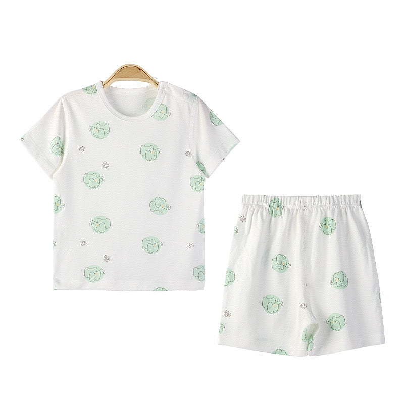 Baby Animal Print T-Shirt Combo 1-Pieces Solid Shorts Sets, MyKids-USA®, Baby & Toddler Sleepwear, MyKids-USA -  -  -  -  -  -  - 