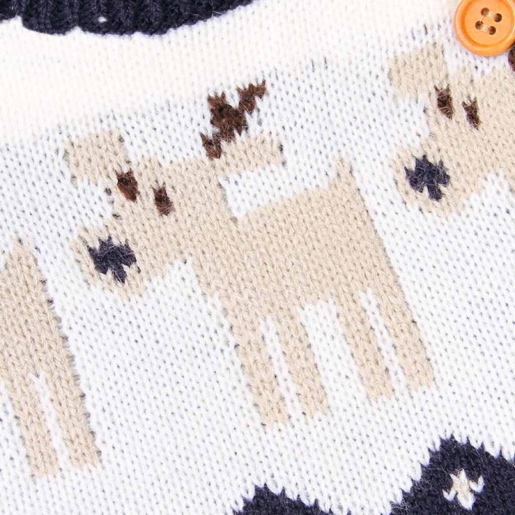 Baby Cartoon Christmas Deer Pattern Shoulder Button Design Knitted Pullover Sweater, MyKids-USA®, Baby & Toddler Outerwear, MyKids-USA -  -  -  -  -  -  - 