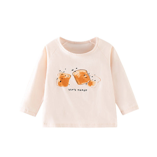 Baby Boy And Girl Bread Pattern Soft Cotton O-Neck Shirt, MyKids-USA®, Baby & Toddler Outerwear, MyKids-USA -  -  -  -  -  -  - 