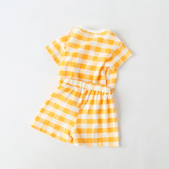 Baby 1pcs Plaid & Heart Pattern Tee Combo Shorts Simply Style Sets, MyKids-USA®, Baby & Toddler Outfits, MyKids-USA -  -  -  -  -  -  - 