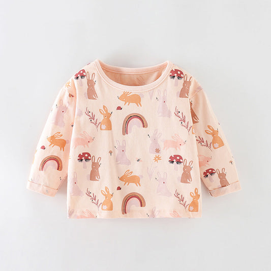 Baby Girl Cartoon Bunny Print Pattern Soft Cotton Comfortable Shirt, MyKids-USA®, Baby & Toddler Outerwear, MyKids-USA -  -  -  -  -  -  - 
