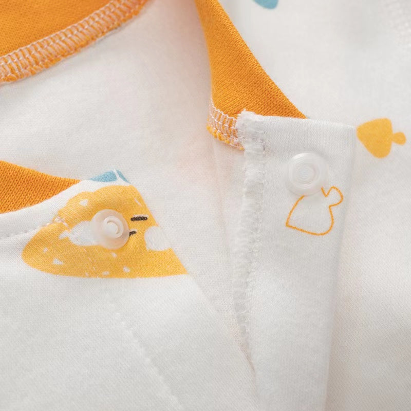 Baby Cartoon Pattern Button Front Design Long Sleeves Cotton Romper, MyKids-USA®, Baby & Toddler Sleepwear, MyKids-USA -  -  -  -  -  -  - 
