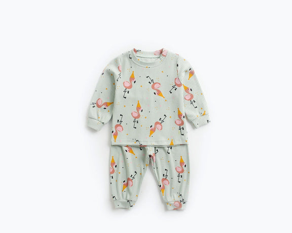 Baby 2pcs Cartoon Graphic Soft Cotton Shirt Combo Pants Sets Tracksuit, MyKids-USA®, Baby & Toddler Outfits, MyKids-USA - Size/Age - 66 (3-6M) - Color - Green -  -  - JM2206142028