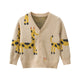Baby Cartoon Deer Pattern Single Breasted Design V-Neck Cardigan, MyKids-USA®, Baby & Toddler Outerwear, MyKids-USA -  -  -  -  -  -  - 