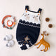 Baby Christmas Elk Pattern Srappy Design Sweater Rompers, MyKids-USA®, Baby One-Pieces, MyKids-USA - Size/Age - 73 (6-9M) - Color - Navy Blue -  -  - JM2206112011