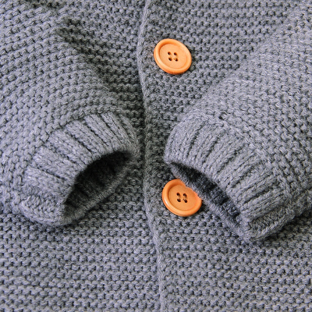 Baby Baby Cable Knitted Pattern Button Front Design Long Sleeve Warm Rompers & Hat, MyKids-USA®, Baby One-Pieces, MyKids-USA -  -  -  -  -  -  - 