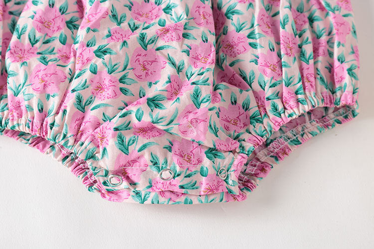 Baby Girl Floral Print Pattern Lace Collar Patchwork Baby Onesies Short Sleeve, MyKids-USA®, Baby & Toddler Outerwear, MyKids-USA -  -  -  -  -  -  - 