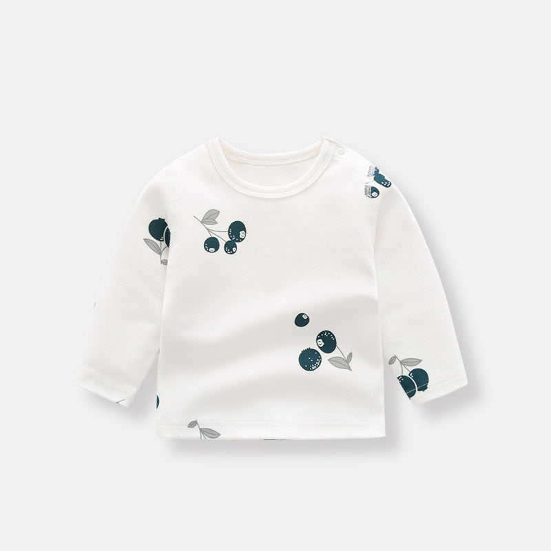 Baby 1pcs Allover Fruit Graphic Long Sleeve Bottoming Shirt & Trousers Sets, MyKids-USA®, Baby & Toddler Outfits, MyKids-USA -  -  -  -  -  -  - 