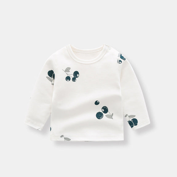 Baby 1pcs Allover Fruit Graphic Long Sleeve Bottoming Shirt & Trousers Sets, MyKids-USA®, Baby & Toddler Outfits, MyKids-USA -  -  -  -  -  -  - 