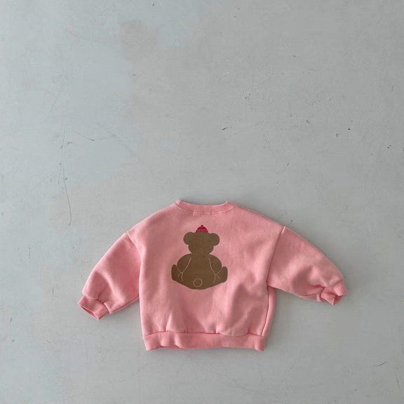 Baby  Cartoon Bear Graphic Long Sleeves Cotton Casual Hoodies, MyKids-USA®, Baby & Toddler Outerwear, MyKids-USA -  -  -  -  -  -  - 