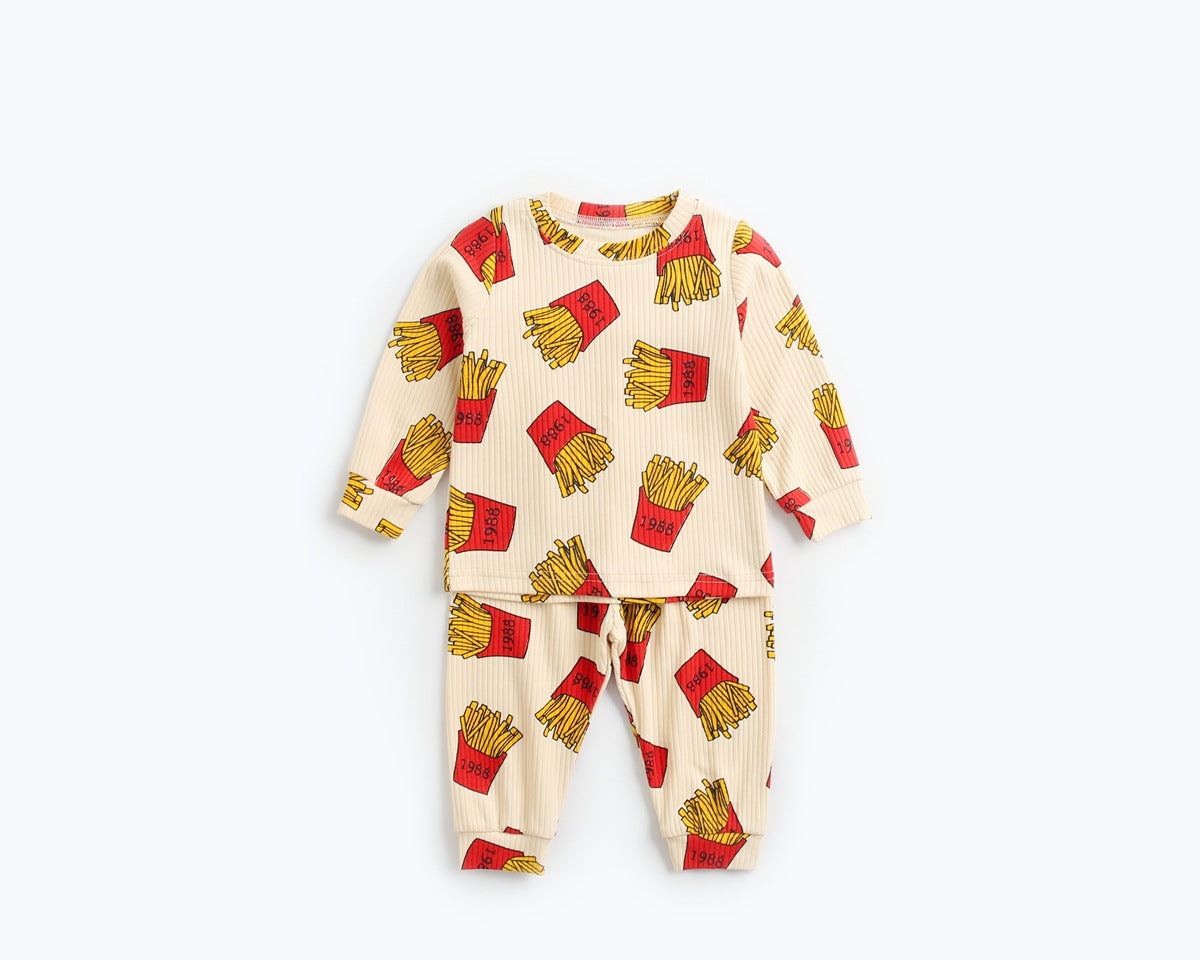 Baby 2pcs Cartoon Graphic Soft Cotton Shirt Combo Pants Sets Tracksuit, MyKids-USA®, Baby & Toddler Outfits, MyKids-USA - Size/Age - 66 (3-6M) - Color - Apricot -  -  - JM2206142028