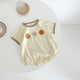 Baby Girl Cute Smile Face Print Short-Sleeved Round Collar Simpfy Onesies, MyKids-USA®, Baby & Toddler Outfits, MyKids-USA - Size/Age - 66 (3-6M) - Color - Apricot -  -  - SH2203121113