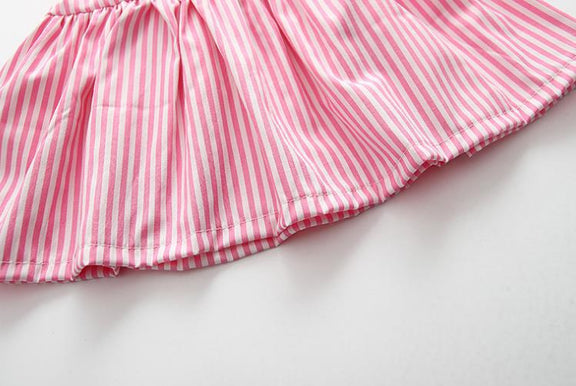 Baby Girl Striped Pattern Dress Combo Short Pants In Sets, MyKids-USA®, Baby & Toddler Outfits, MyKids-USA -  -  -  -  -  -  - 