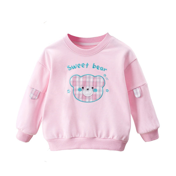 Baby Cartoon Bear Patched Graphic Kids Valentine’ Day Clothes Pullover Hoodies, MyKids-USA®, Baby & Toddler Outerwear, MyKids-USA -  -  -  -  -  -  - 