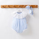 Baby Girl Stripped Pattern Ruffles Collar Onesie, MyKids-USA®, Baby & Toddler Outfits, MyKids-USA - Size/Age - 66 (3-6M) - Color - Blue -  -  - SH2203241442