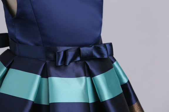 Baby Girl Striped Pattern V-Neck Western Style Formal Dress, MyKids-USA®, Baby & Toddler Dresses, MyKids-USA -  -  -  -  -  -  - 