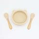 Baby Bear Shape Food Training Silicone Bowl With Spoon Tableware, MyKids-USA®, Bowls, MyKids-USA - Size/Age - Average Size (0-8Y) - Color - Beige -  -  - JM2204221533-L