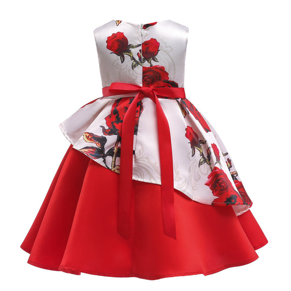 Baby Girl Floral Pattern Bow Tie Princess Tutu Dress Formal Dress, MyKids-USA®, Baby & Toddler Dresses, MyKids-USA -  -  -  -  -  -  - 