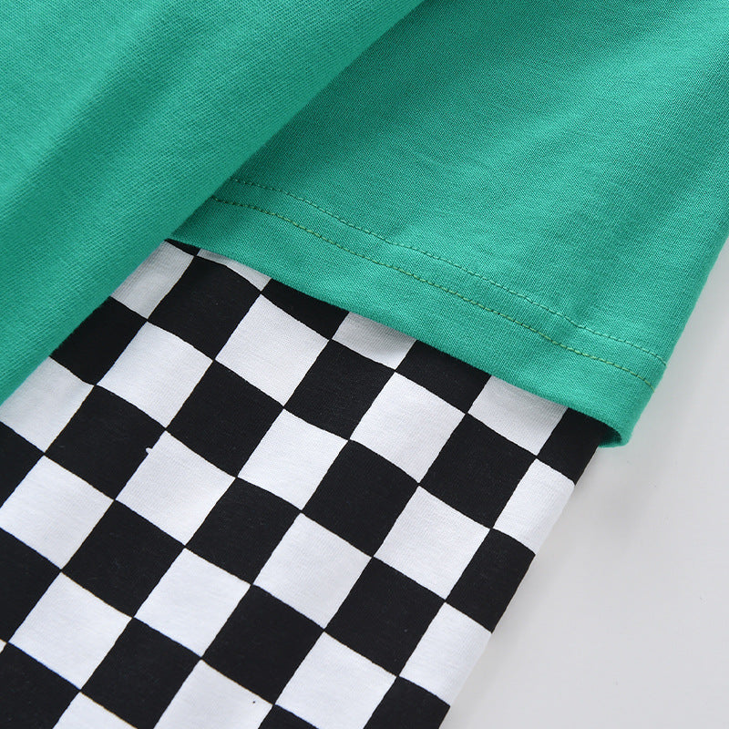 Baby Boy And Girl Plaid Pattern Fake 1 Pieces Sleeve Design Shirt, MyKids-USA®, Baby & Toddler Outfits, MyKids-USA -  -  -  -  -  -  - 
