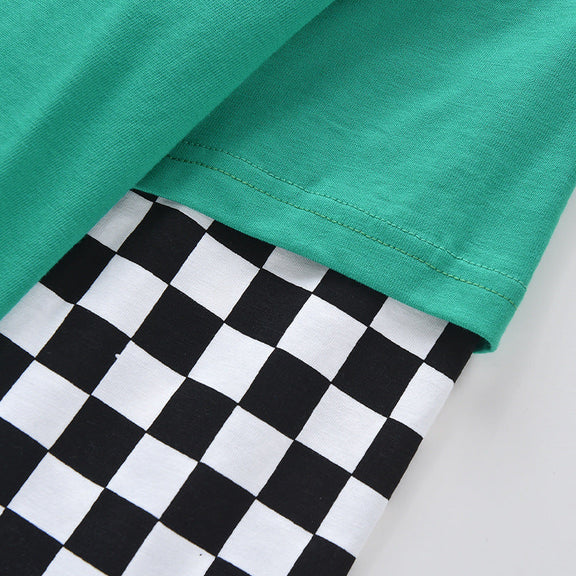 Baby Boy And Girl Plaid Pattern Fake 1 Pieces Sleeve Design Shirt, MyKids-USA®, Baby & Toddler Outfits, MyKids-USA -  -  -  -  -  -  - 